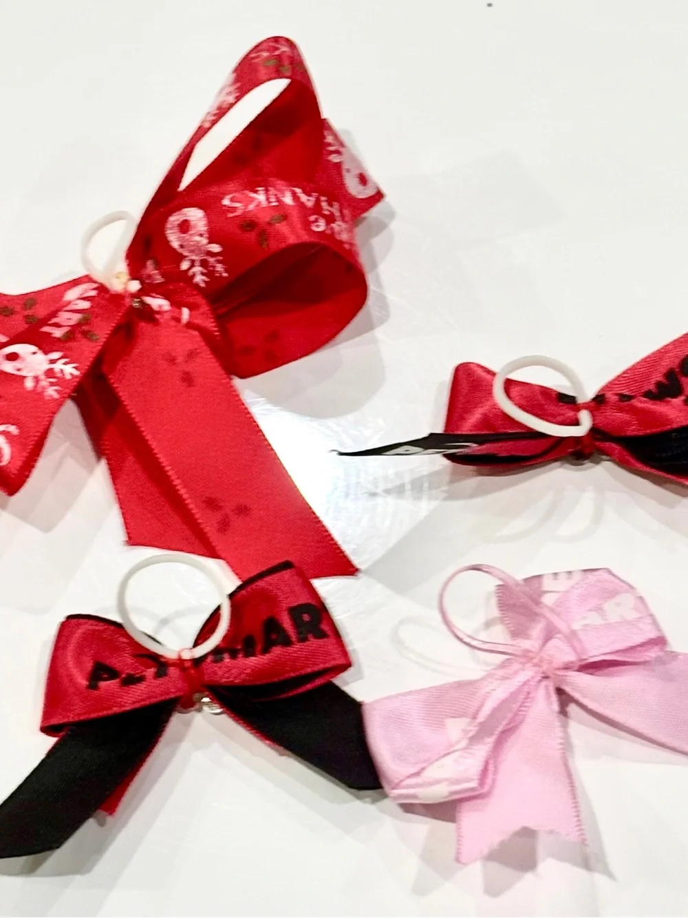 Red and Pink Pet Hair Bows - Cute Ribbon Accessories
